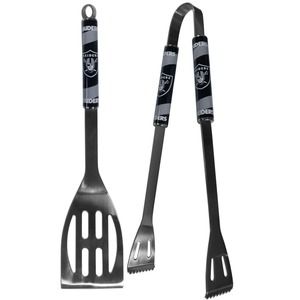 NFL Raiders 2 Pc BBQ Set Stainless Steel Team Logo Grilling Team New NFL Vegas